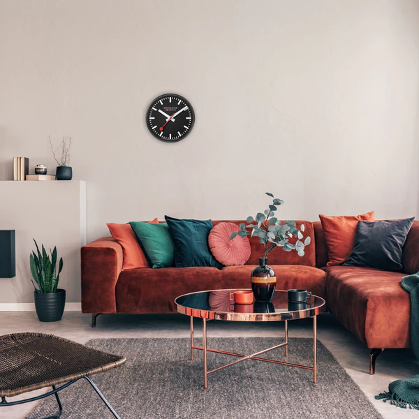 Reloj de pared Mondaine, color negro, esfera negra - Imagen 6