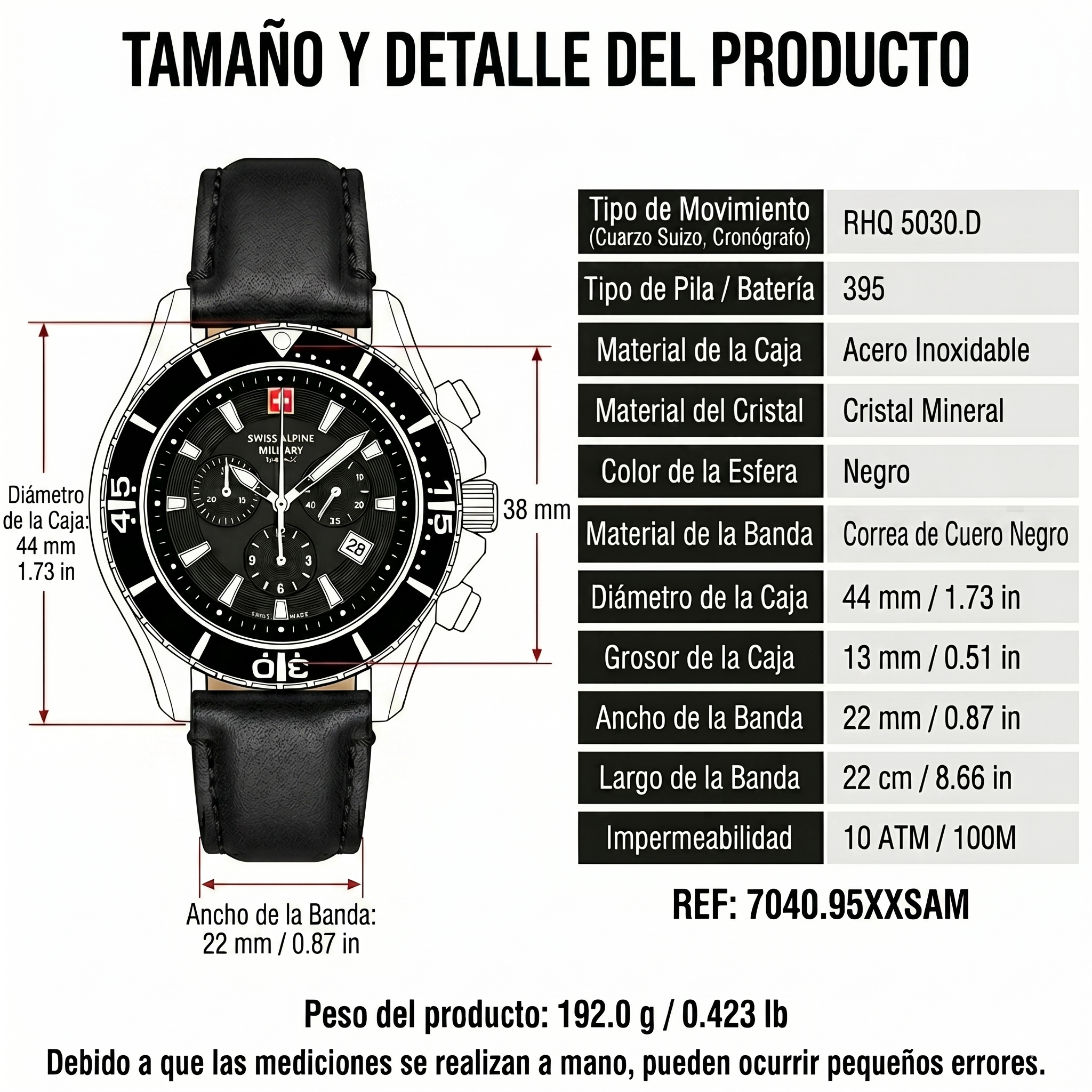 Cronógrafo Cuarzo NAUTILUS, Caja Acero, 44mm., Esfera negra - Imagen 6